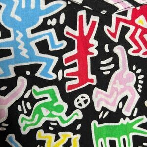 Keith Haring Graffiti Button Down Cotton Shirt Small H&M